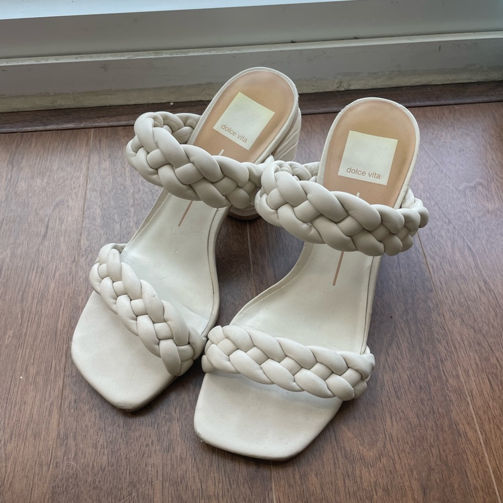 Dolce Vita Women's Paily Braided Double Strap High Heel Sandals : Size: 7